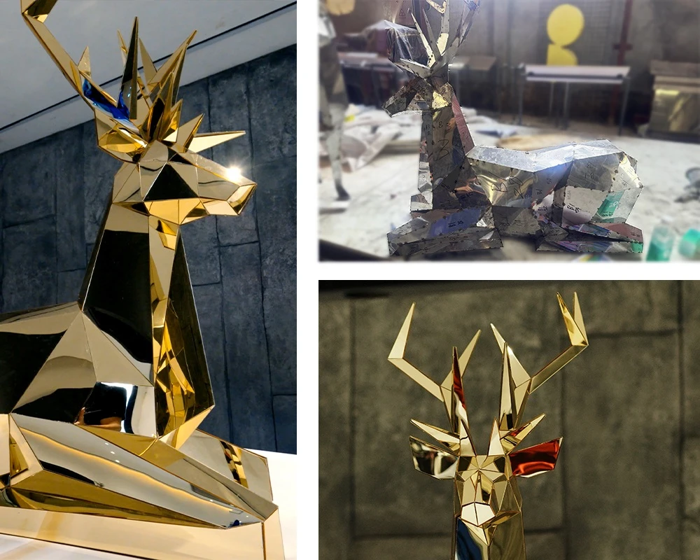Gold Mirror Reindeer for Christmas Door Decorations Gold Mirror Reindeer for Christmas Door Decorations